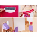 Pink House - Casuta de joaca cu mobilier din lemn inclus  cu doua nivele 